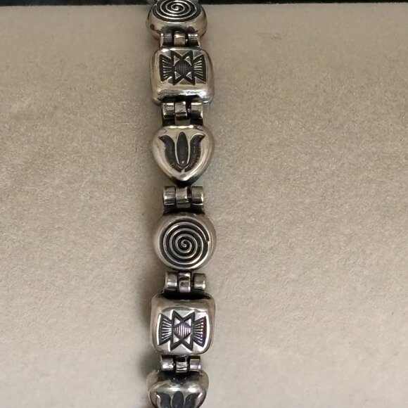 Carolyn Pollack Double Sided Reversible Turquoise Coral Lapis Lazuli Bracelet - Picture 14 of 15